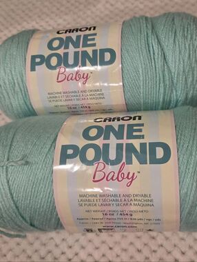 CARON BABY ONE POUNDER YARN MINT 32 OZ TOTAL 2 J I MBO SKEINS